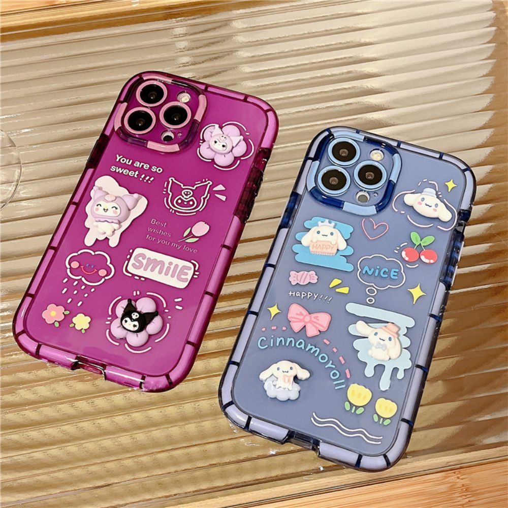 Ốp Điện Thoại TPU Mềm Dày Chống Sốc Hình Cinnamoroll Kulomi 3D Cho IPhone 11 12 13 14 Pro Max