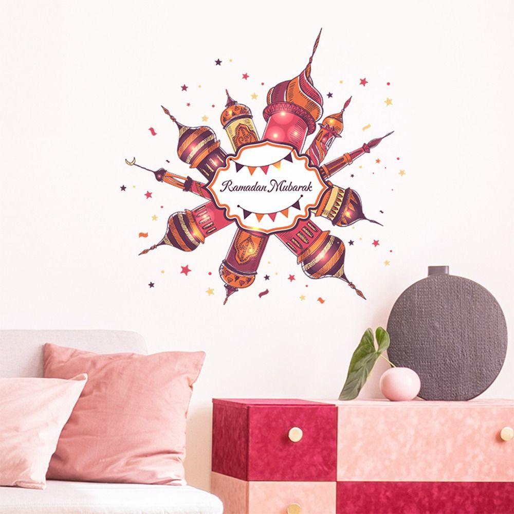 Sticker Dán Tường Trang Trí Lễ Hội Hồi Giáo Hình Ngôi Sao Mặt Trăng