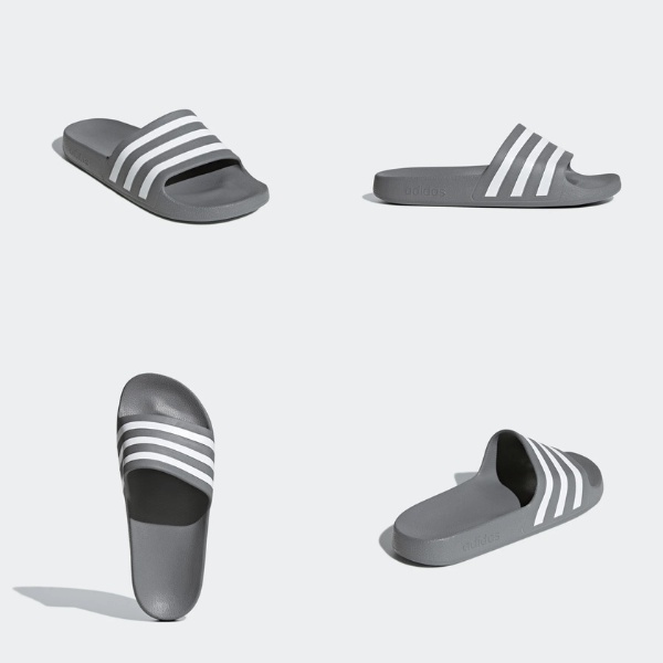 Dép chính hãng Adilette Aqua BlackWhite đúc nguyên khối quai ngang không thấm nước