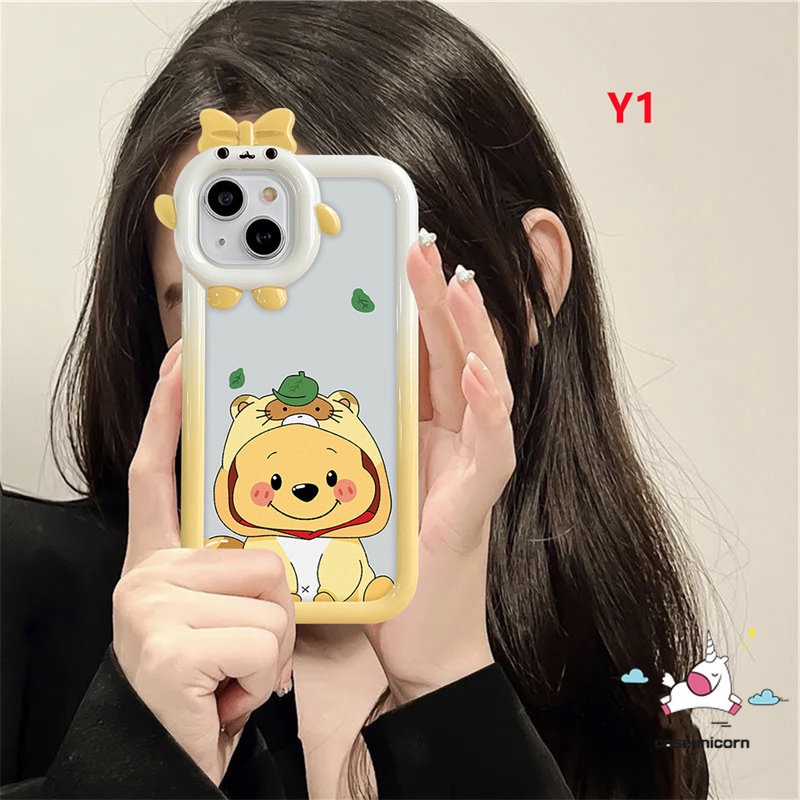 Ốp Điện Thoại Mềm Hình Gấu Winnie the Pooh 3D Dễ Thương Cho iPhone 11 13 14 12 Pro Max XR 14 8 7 6s 6 + XS Max X SE 2020