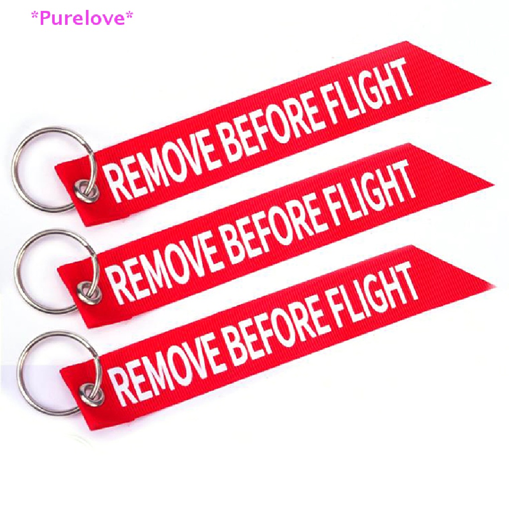 Móc Khóa Thêu Chữ Remove Before Flight Dễ Thương Mới