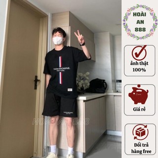 Áo phông hè THOM BROWNE form dáng unisex nam nữ mặc đẹp dễ mix đồ mặc đi chơi đi học