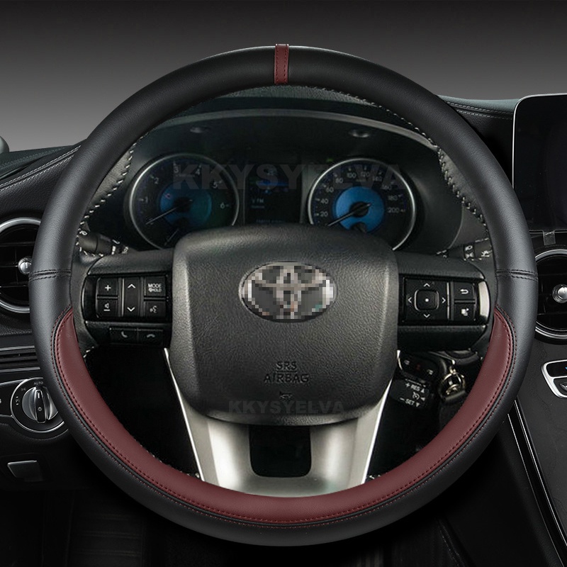 Bọc Vô Lăng Bằng Da Sợi Nhỏ Cho Xe Hơi Toyota Fortuner 2016-2019 2021 Hilux 2015-2019 2020 2022
