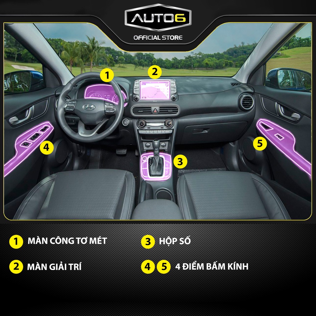 HYUNDAI KONA - Phim PPF dán màn công tơ mét - AUTO6 &lt;Made in Việt Nam&gt; chống xước, che phủ các vết xước cũ hiệu quả.....