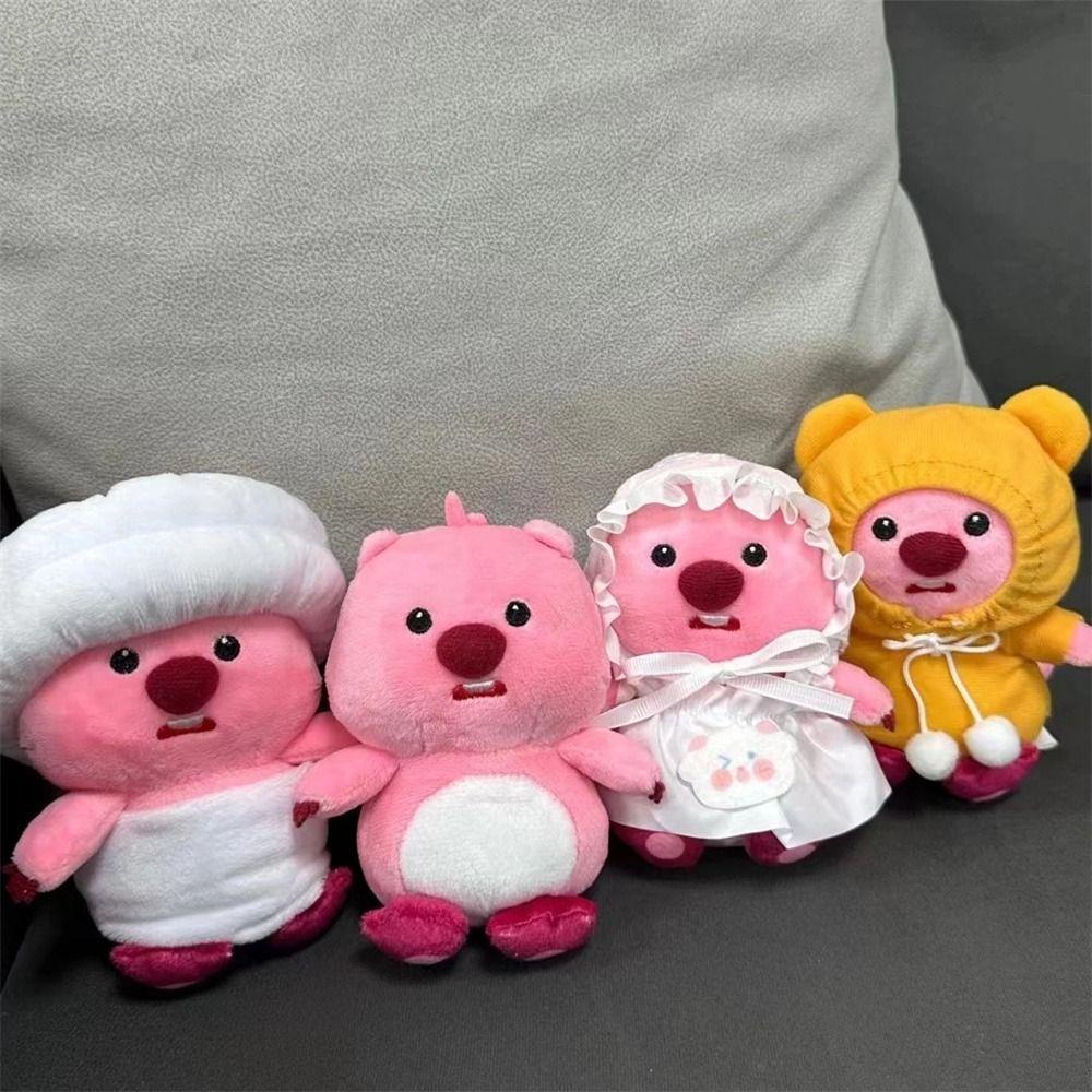 Móc Khóa Búp Bê MALCOLM Beaver Nhồi Bông Màu Hồng Dành Cho Trẻ Em