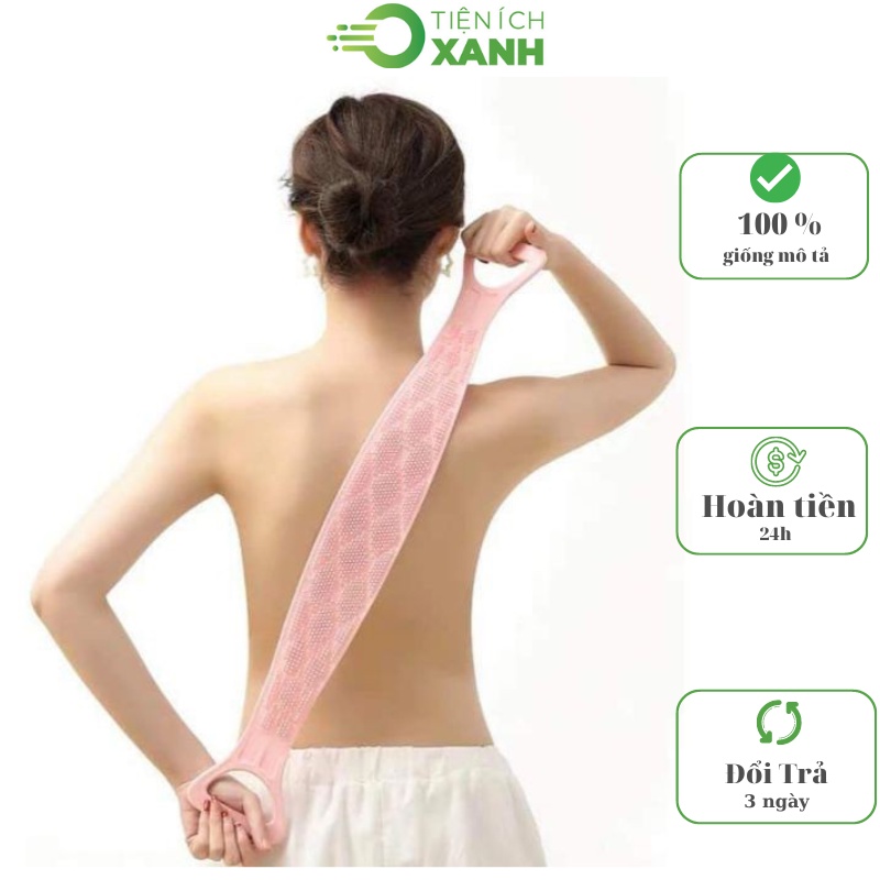 Dây Đai Chà Lưng 2 Mặt Đa Năng bằng silicone kỳ cọ massage tẩy da chết khi tắm - TIX9