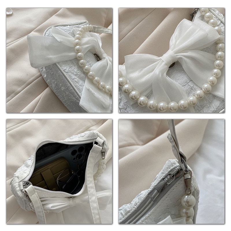 MISCHA Túi Đeo Vai Đính Nơ Phong Cách Phương Tây Thời Trang Cho Nữ