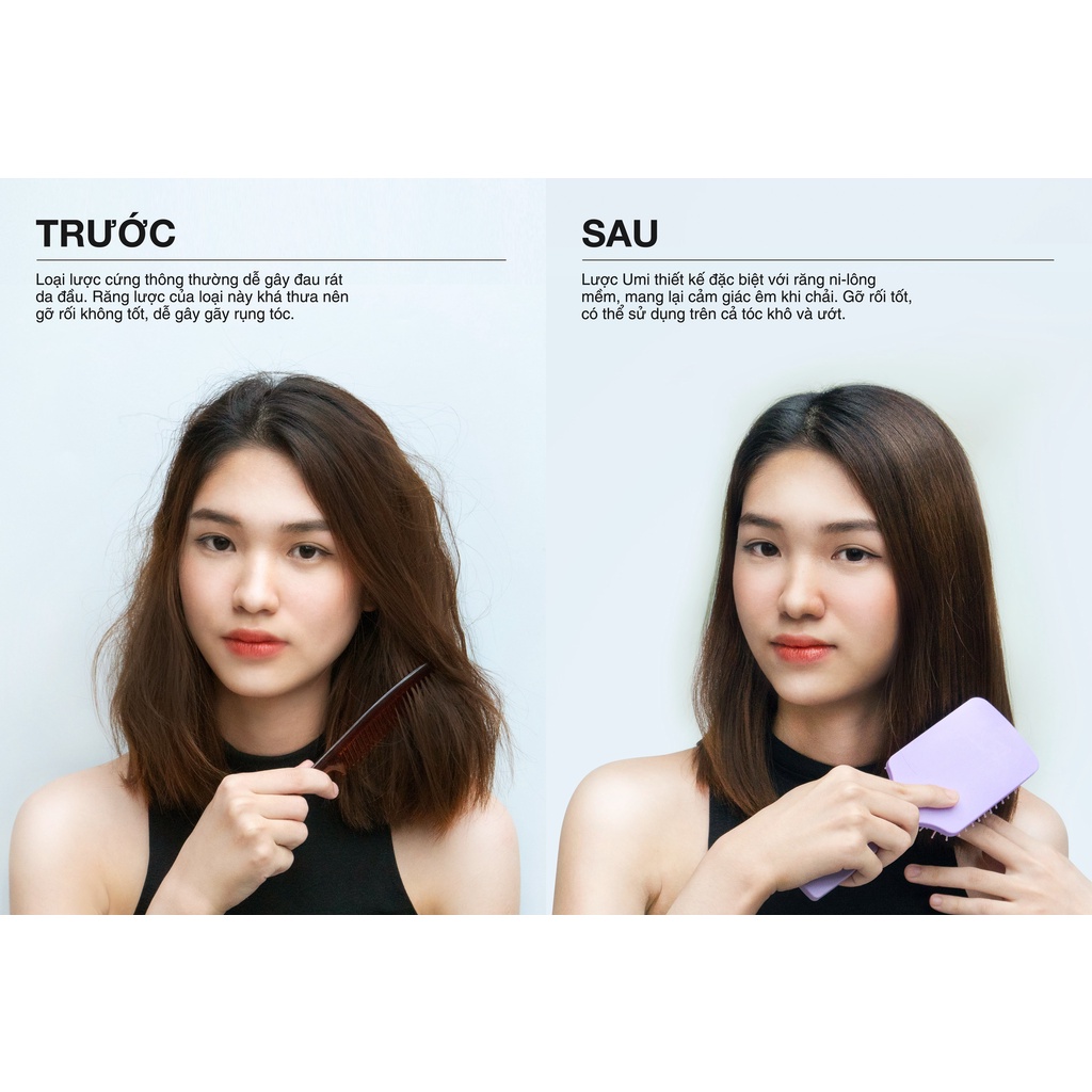 Lược Gỡ Rối Hình Vuông Umi Rectangle Detangling Hair Brush