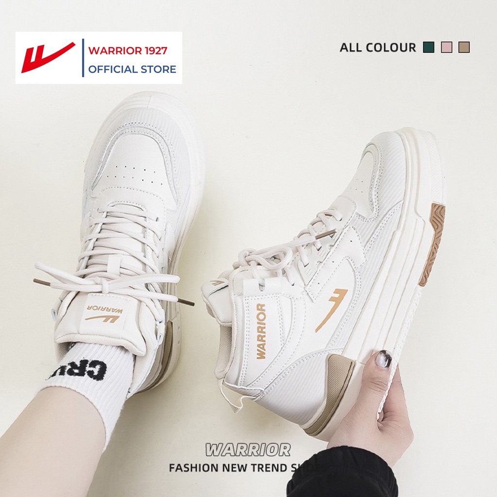 Giày Warrior chính hãng | Giày Sneaker Warrior nữ cổ cao, đế mềm phong cách trẻ trung - DTW2023W0028