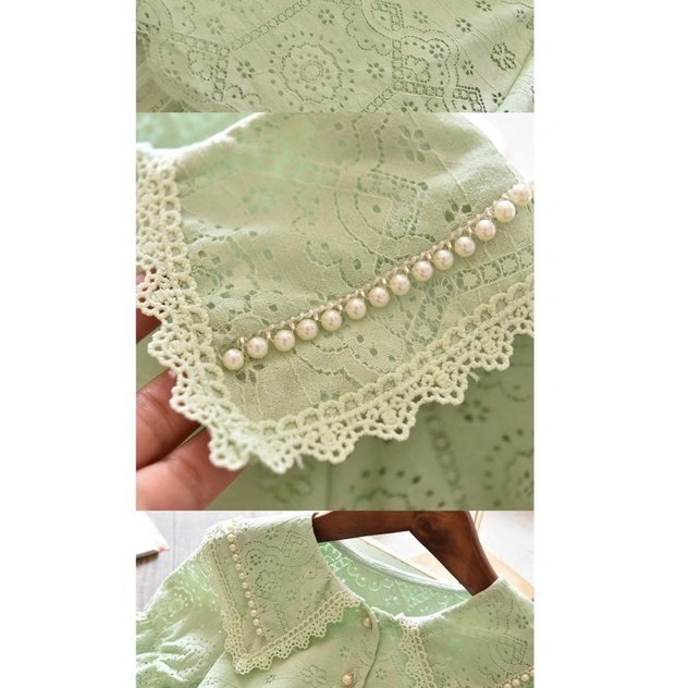 Đầm Cổ Búp Bê Phong Cách Phương Tây Thời Trang Mùa Hè 2023 Mới Cho Bé Gái