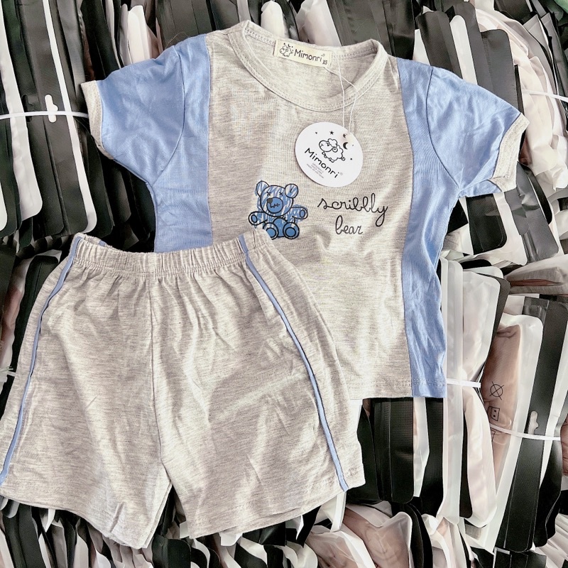 Bộ thun lạnh tay ngắn quần ngắn mimonri dành cho bé trai và bé gái 5-18kg