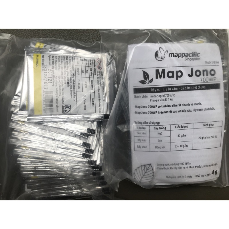 Chế phẩm MAP JONO 700WP gói 4g chuyên côn trùng Chích hút cho cây trồng