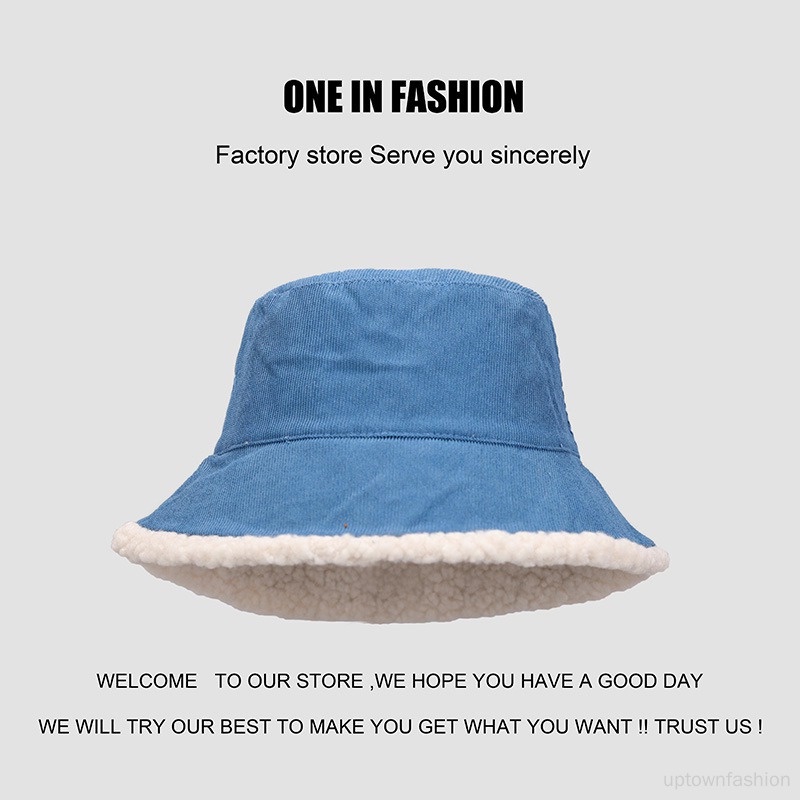 Mũ Len Lông Cừu Dày Hai Mặt Kẻ Sọc Đa Năng Giữ Ấm Cho Nữ