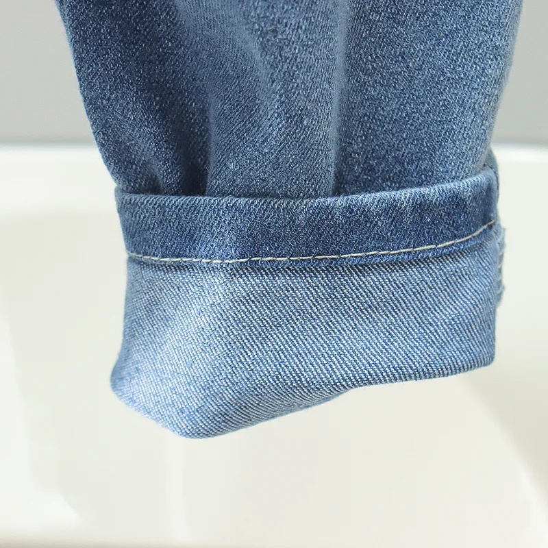 Quần Jeans Lưng Thun Phối Da Màu Trơn Dễ Thương Cho Bé Gái 0-4 Tuổi