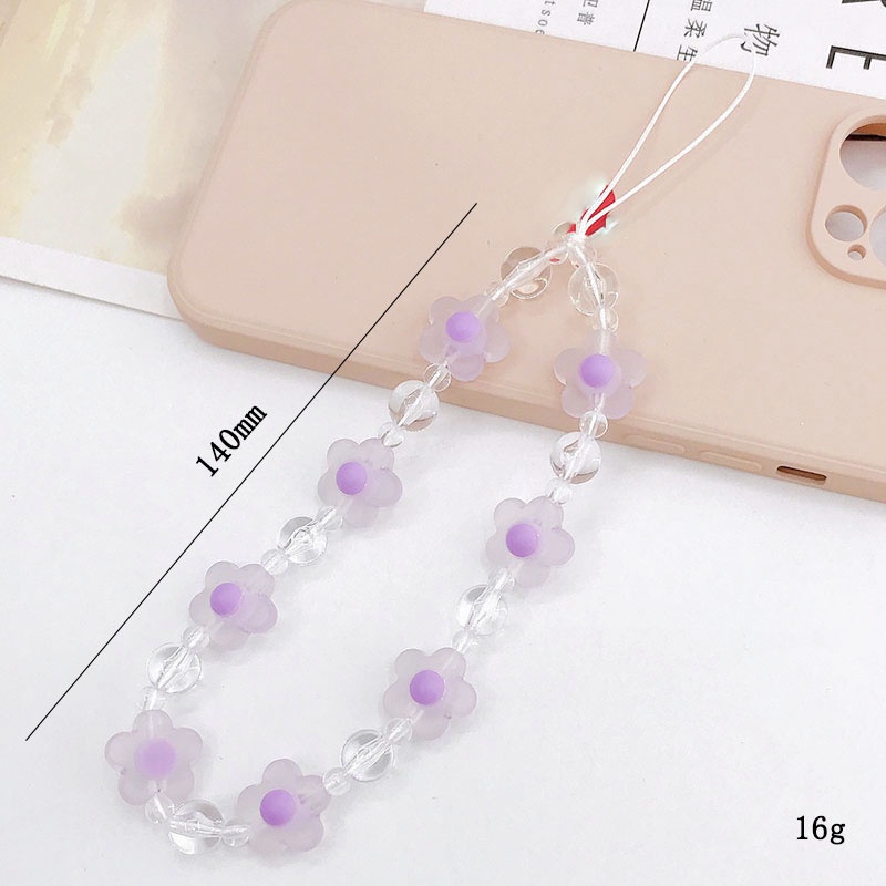 Ốp Điện Thoại Acrylic Nhám Trong Suốt Hình Hoa 3D Dạng Chuỗi Hạt Tròn Cho iPhone Android OPPO VIVO Huawei Xiaomi Redmi Samsung