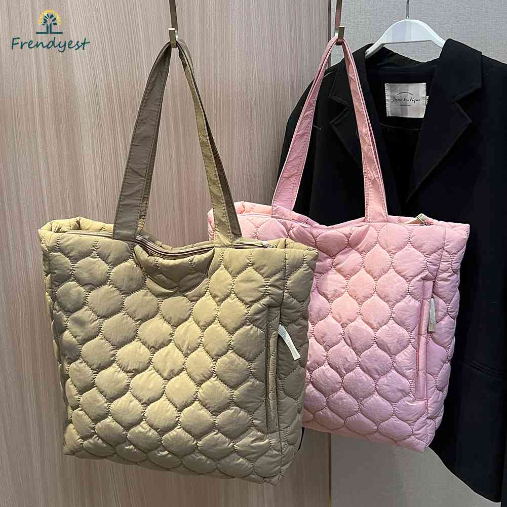 Túi Xách Tay Đeo Vai Có Đệm Cotton Nylon Mềm Mại Thời Trang Mùa Đông Cho Nữ