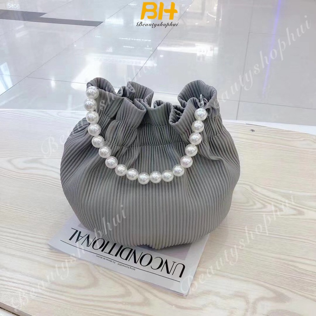 Túi Đeo Chéo Da PU Đính Ngọc Trai Thời Trang Dành Cho Nữ