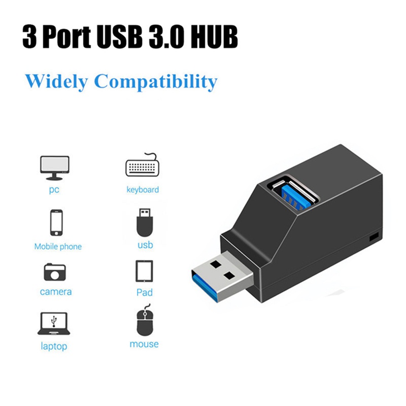 Set 2 Bộ Chia 3 Cổng USB 3.0 2.0 Tốc Độ Cao Cho PC Laptop