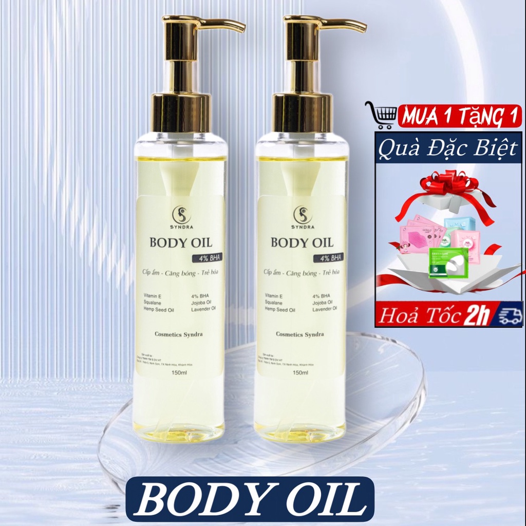 Dầu dưỡng thể BODY OIL - BHA 4% Dưỡng ẩm, sáng bóng da & Giúp Da Săn Chắc