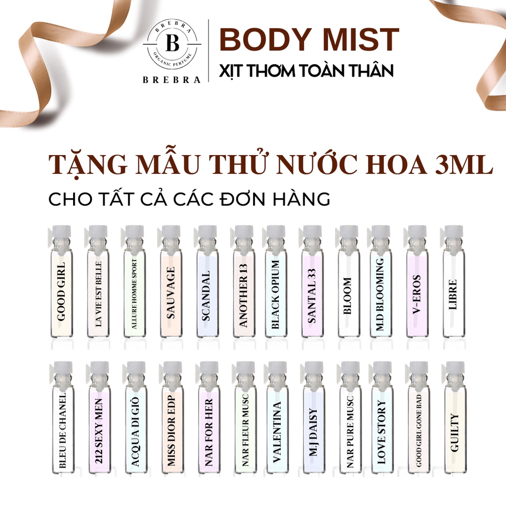 Another 13 - Body mist 50ml có nhũ lưu hương 5 tiếng 35 mùi hương lựa chọn, xịt thơm toàn thân Brebra chai nhỏ gọn