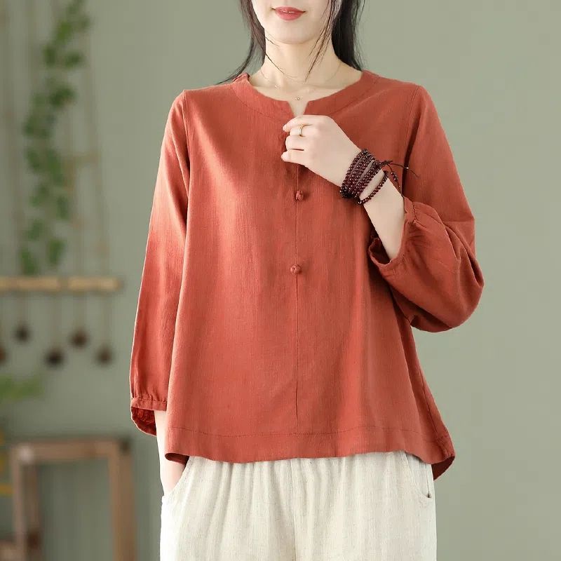 Áo Thun Ba Lỗ Vải Lanh Cotton Cổ Tròn Màu Trơn Thời Trang Xuân Hè Mới M-4xl2023