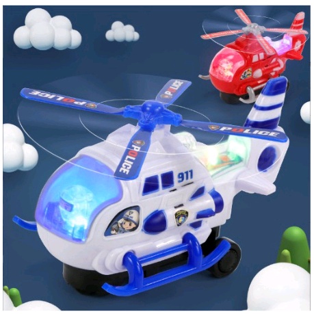 Máy bay trực thăng cảnh sát có nhạc và đèn cho bé