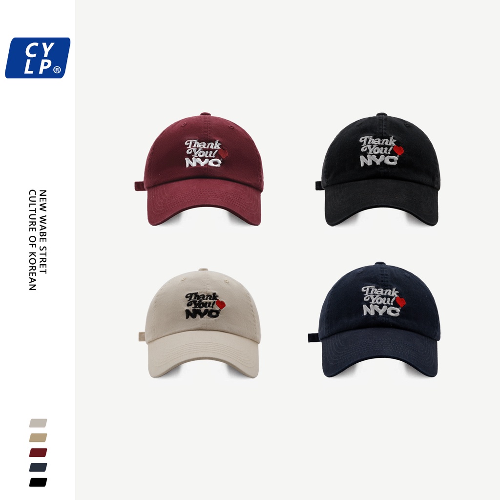 Mũ Lưỡi Trai Mềm Thêu Chữ Phong Cách Hàn Quốc Thời Trang Xuân Hè Cho Cặp Đôi