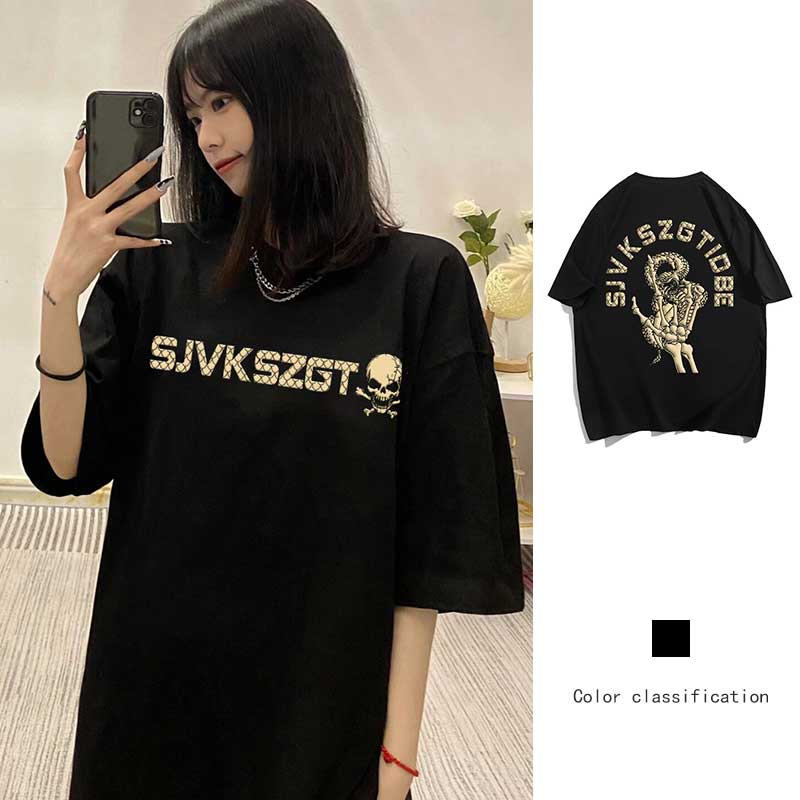 Áo Thun Ngắn Tay Dáng Rộng In Chữ Phong Cách Vintage Thời Trang Mùa Hè Mới Cho Nữ