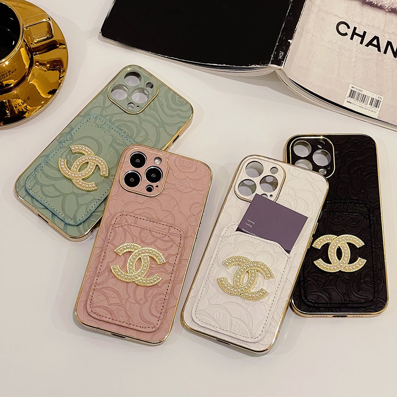 CHANEL Bao Da Điện Thoại Dạng Ví Sang Trọng Dành Cho iPhone 14 13 12 11 Pro Max iPhone 13 Pro Max