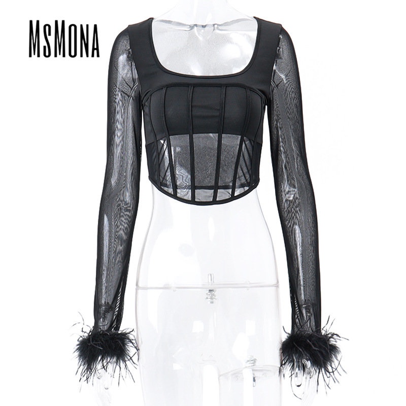 Áo Thun Tay Dài Cổ Chữ U Màu Trơn Dáng Ôm Thời Trang 2023 Dành Cho Bạn Nữ