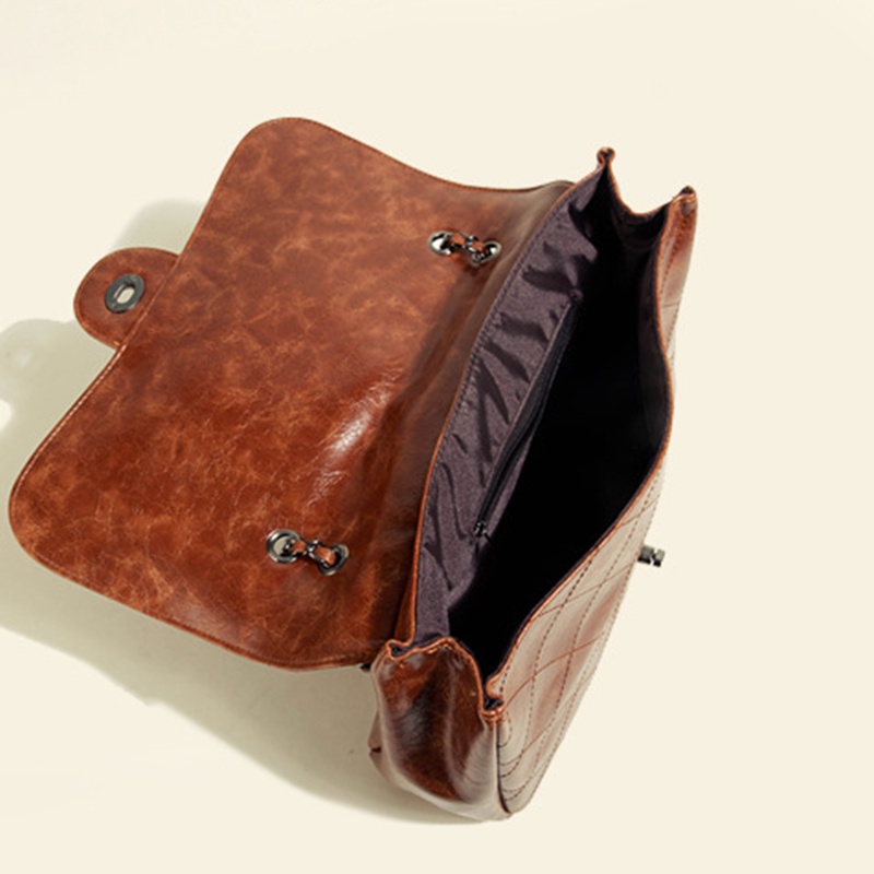 Túi đeo vai IELGY sức chứa lớn họa tiết sọc kim cương phong cách retro thời trang cho nữ