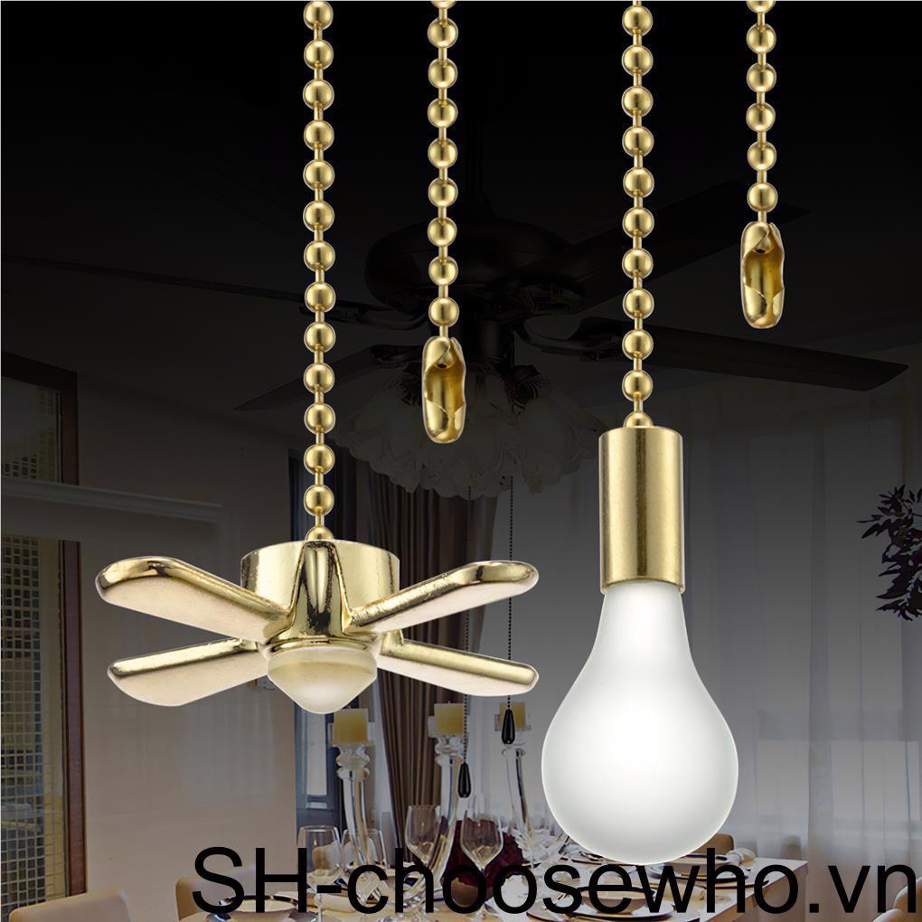 Set 2 Dây Kéo Quạt Trần Dạng Mắt Xích Kéo Bề Mặt Mạ Kim Loại Mở Rộng Cho Nhà Bếp Phòng Ngủ