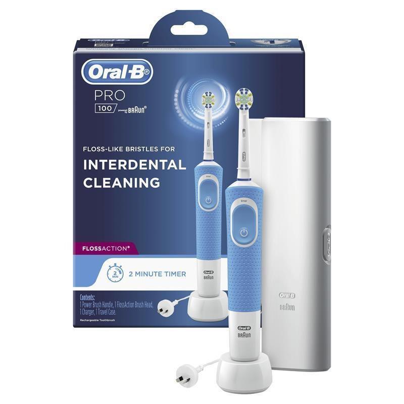 Bàn chải điện oral b pro 100 pure clean, sensitive clean, cross action. made in germany Healthy Care ( mẫu ngẫu nhiên)