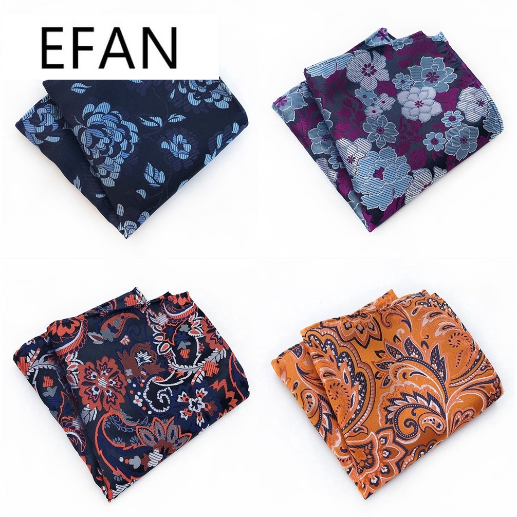 Khăn tay vuông EFAN in họa tiết vải polyester cỡ 25 * 25cm thích hợp cho nam