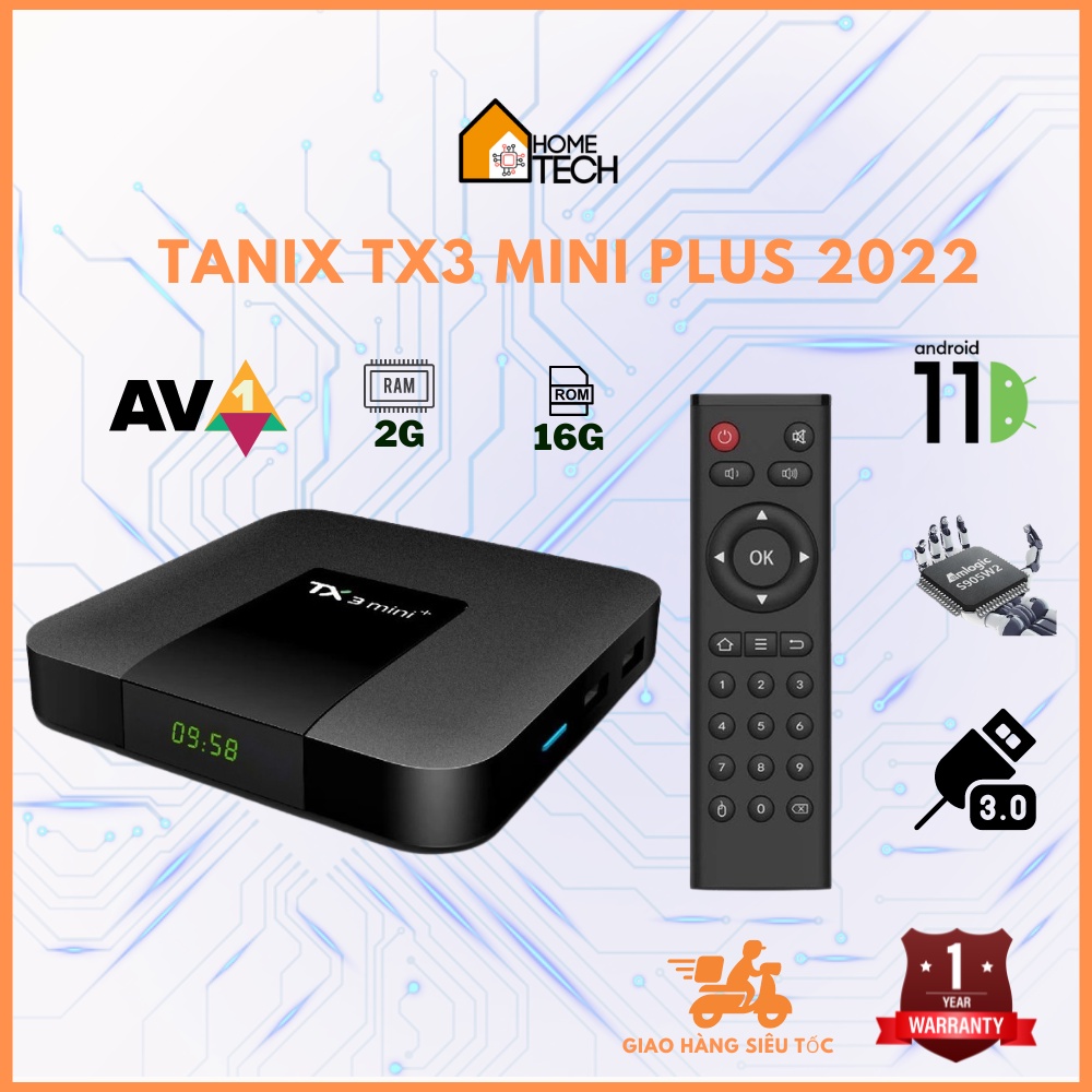 Android tivi box TX3 mini Plus 2022 Android ATV 11 Ram 2G, bộ nhớ trong 16G CPU Amlogic S902W2, USB 3.0