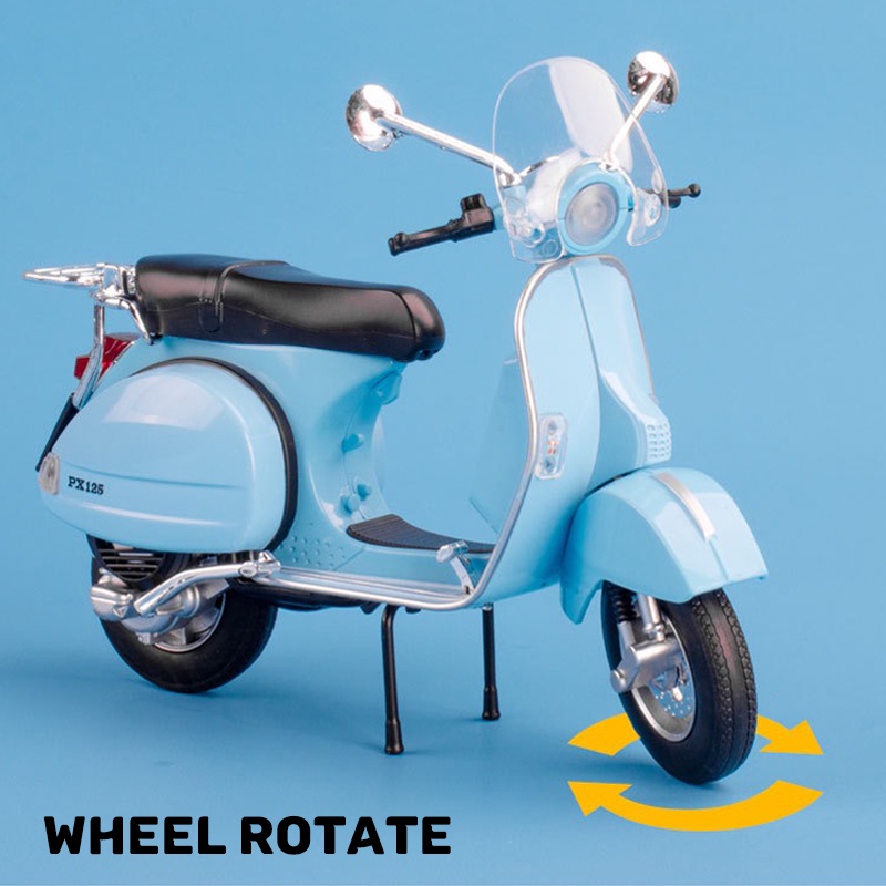Mô Hình Xe Vespa 125 Tỉ Lệ 1: 10 Bằng Hợp Kim Có Đèn Và Nhạc Cho Bé