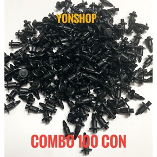 COMBO 100 Con Ốc Nhựa, Chốt Nhựa Bấm Dàn Áo Xe Máy ( 6 Ly )