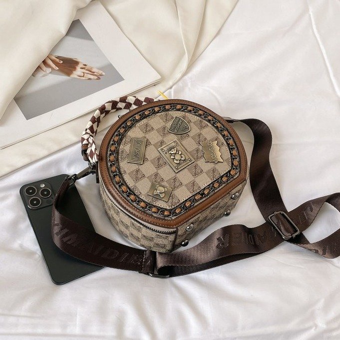 Túi Đeo Chéo Da pu Phối Pvc Màu Tương Phản Thời Trang Cho Nữ