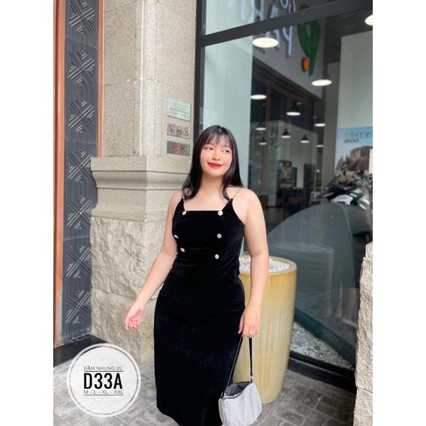 BIGSIZE Đầm nhung 2S D33A