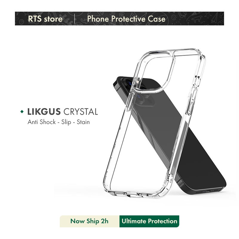 Ốp Lưng Trong Suốt Likgus Crytal Clear Viền Tpu Chống Sốc Bằng Túi Khí Lưng PC Cứng Chống Trầy Bảo Vệ Cho iPh7-14Series