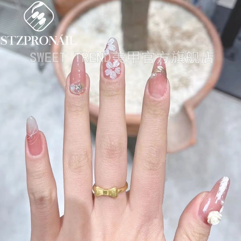 Miếng dán trang trí móng tay STZPRONAIL hình hoa anh đào xinh xắn đáng yêu