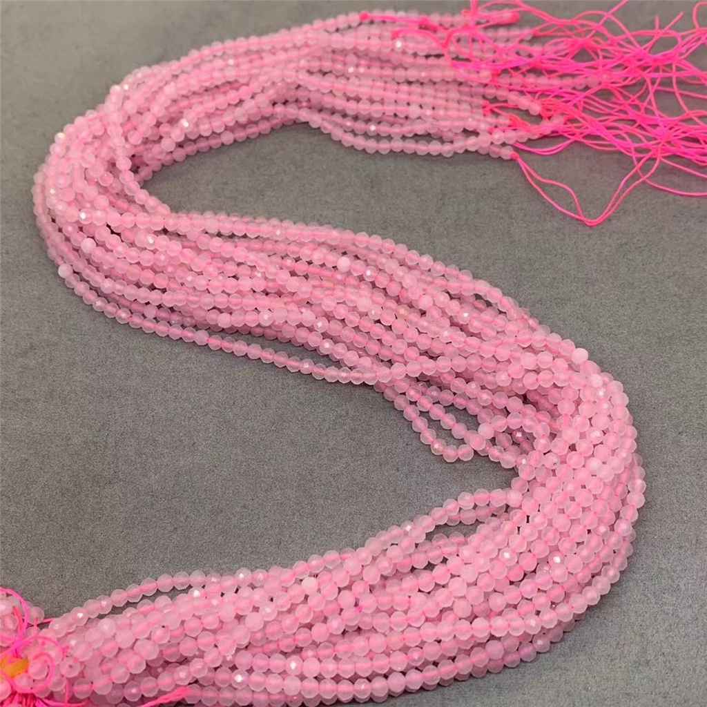 Chuỗi Hạt Đá Thạch Anh Tự Nhiên Kích Thước 2 / 3 / 4mm Dùng Làm Đồ Trang Sức DIY