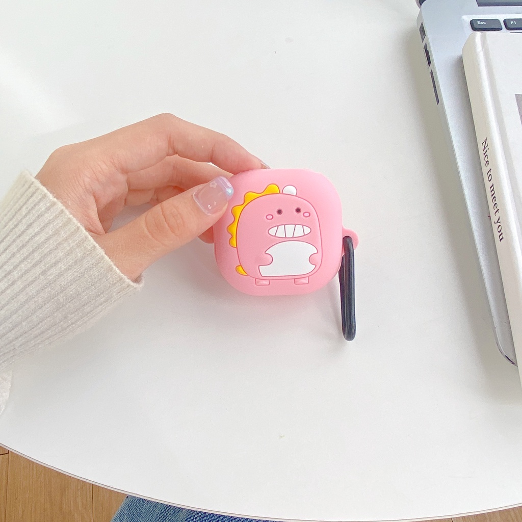 Vỏ Bảo Vệ Hộp Sạc Tai Nghe bluetooth samsung buds live / 2 / 2pro / pro / fe Bằng Silicon Hình Khủng Long Dễ Thương