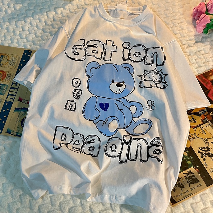 NRVP Áo Thun Tay Ngắn In Hình Thời Trang Đường Phố Hàn Quốc Mới Cho Nữ