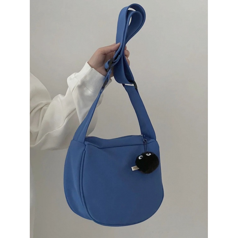 Túi Xách Canvas Màu Đen Đơn Giản Phong Cách Nhật Bản Cỡ 24 X 22 X 10