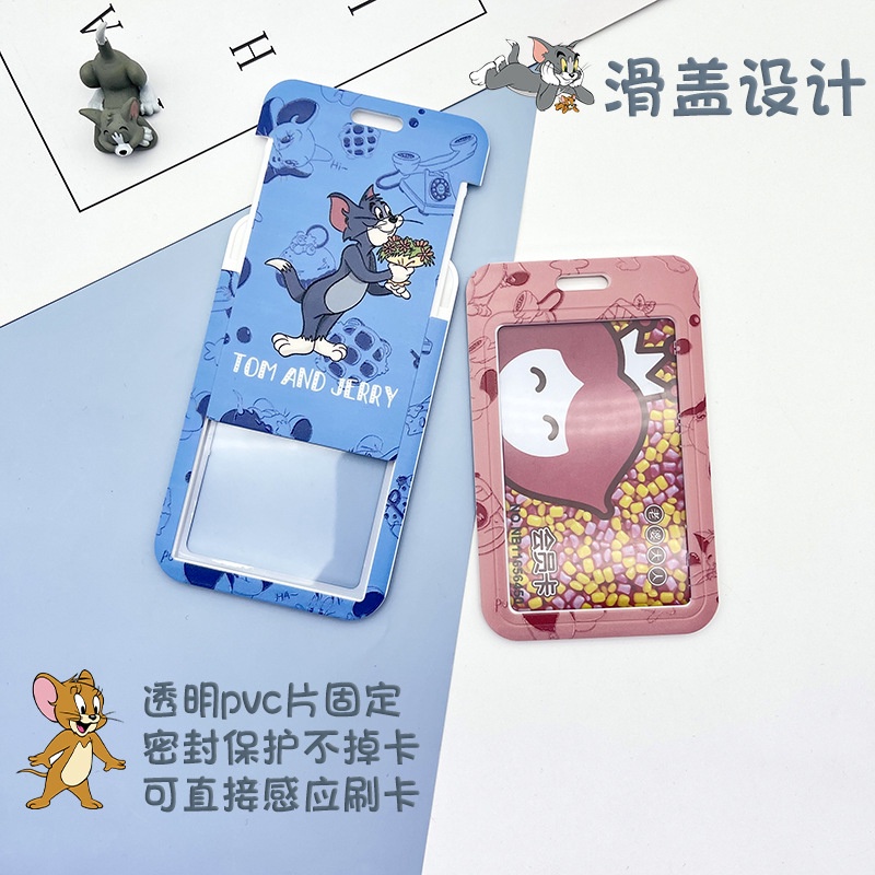 Dây đeo thẻ dọc dành cho học sinh, sinh viên, nhân viên họa tiết hoạt hình Tom and Jerry