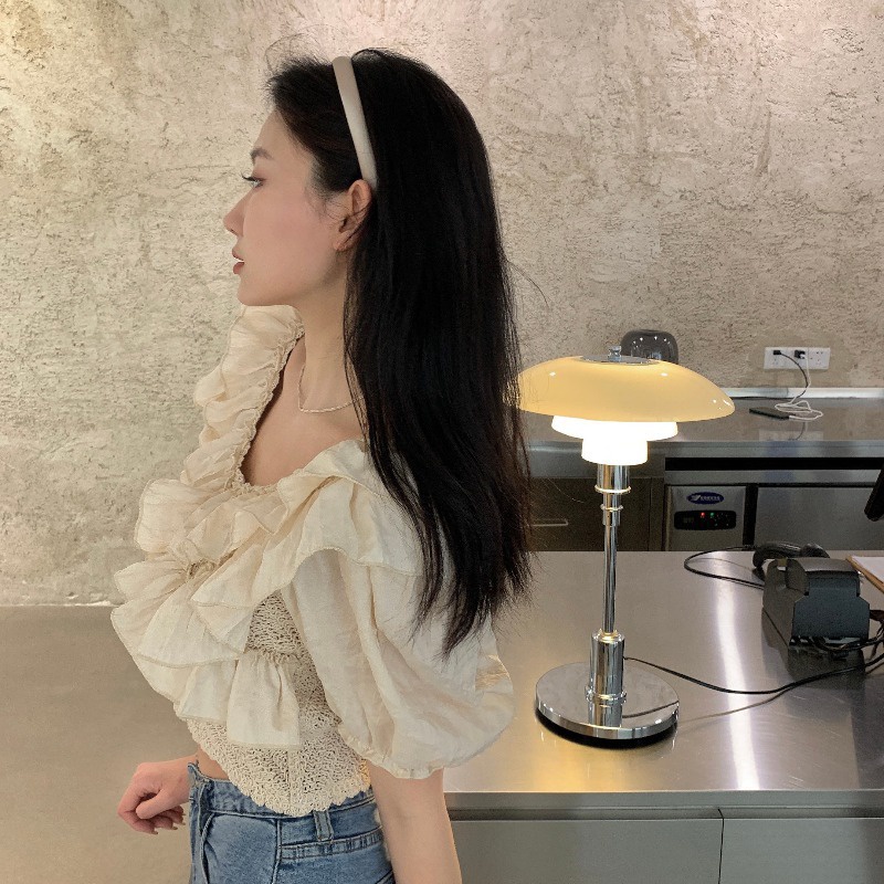 Áo Sơ Mi Chiffon Tay Phồng Phong Cách Hàn Quốc Thời Trang Mùa Hè Hàng Mới 2023 Dành Cho Bạn Nữ