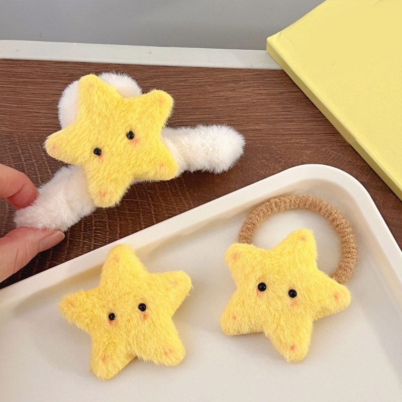 Kẹp Tóc Hình Ngôi Sao Màu Vàng Dễ Thương Chống Trượt Cho Bé Gái