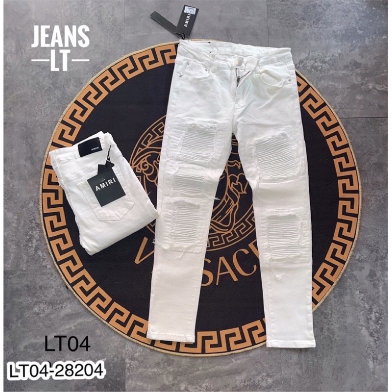 Quần Jeans Amiri Nam Vá Da Cực Xịn - Quần Jeans Nam Amiri Khoá Chân Cao Cấp | BigBuy360 - bigbuy360.vn