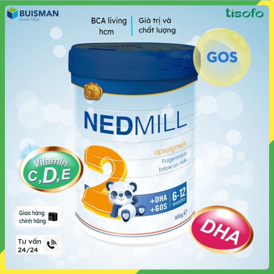 Nedmill Stage 2 Sữa bột công thức phát triển chiều cao trí não cho bé 6-12 tháng.